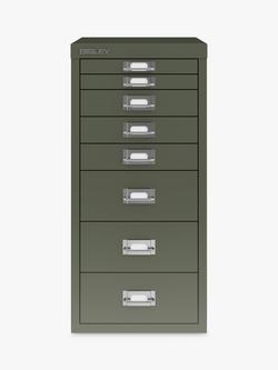 Bisley MultiDrawer 8 Drawer A4 Filing Cabinet, Olive Green