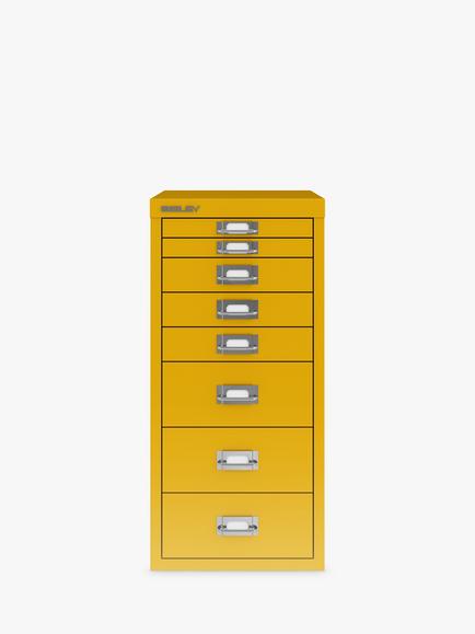 Bisley MultiDrawer 8 Drawer A4 Filing Cabinet, Sunflower Yellow