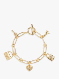 Coach Signature Charm Link Bracelet, Gold - view 2, Gold