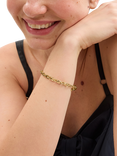 Coach Refined Signature Sculpted C-Link Chain Bracelet, Gold