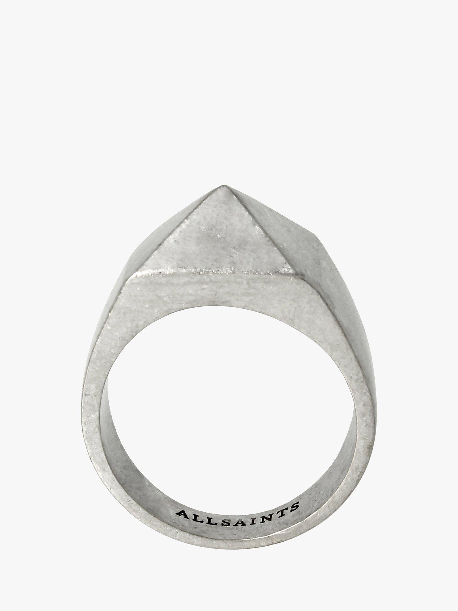Product image 3 of 4, which shows AllSaints Pyramid Signet Ring, Warm Silver