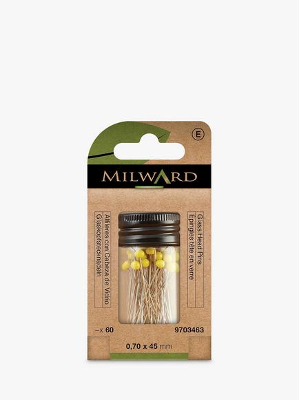 Milward Extra Long Glass Head Pins, Pack of 60, Multi