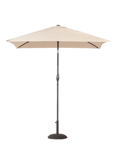 Suntime Wind-Up Crank Tilt Square Parasol, 2m, Ecru