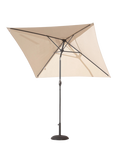 Suntime Wind-Up Crank Tilt Square Parasol, 2m, Ecru