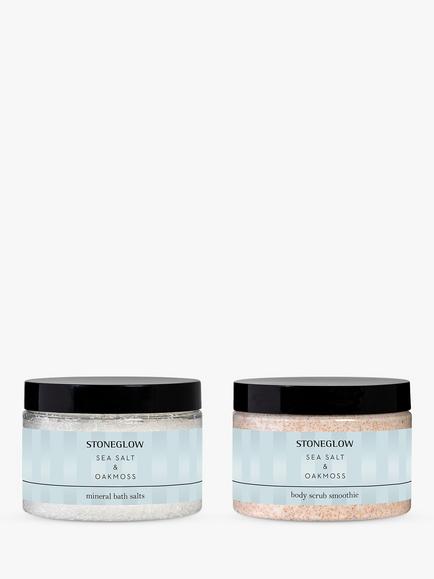 Stoneglow Sea Salt & Oakmoss Bath Gift Set, Light Blue