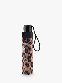 Fulton Minilite Painted Leopard Umbrella. Multi - view 2, Multi