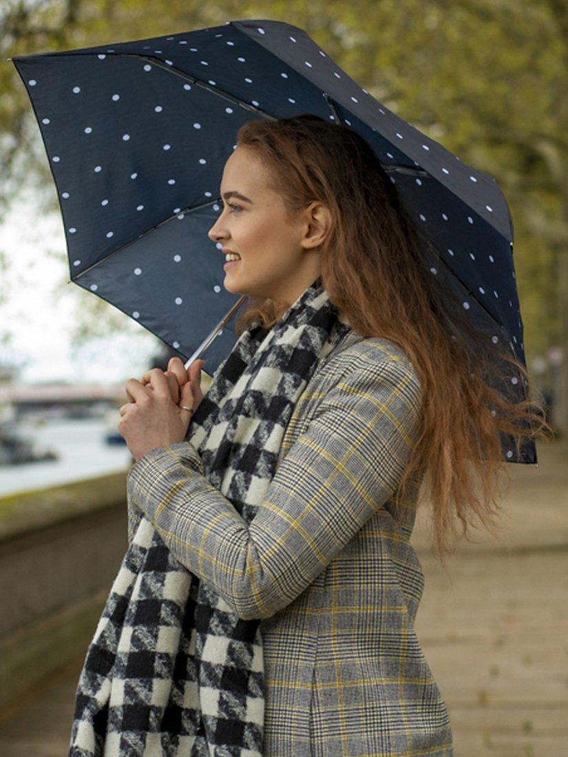 Product image 3 of 5, which shows Fulton L553 Superslim 2 Polka Dot Umbrella, Multi