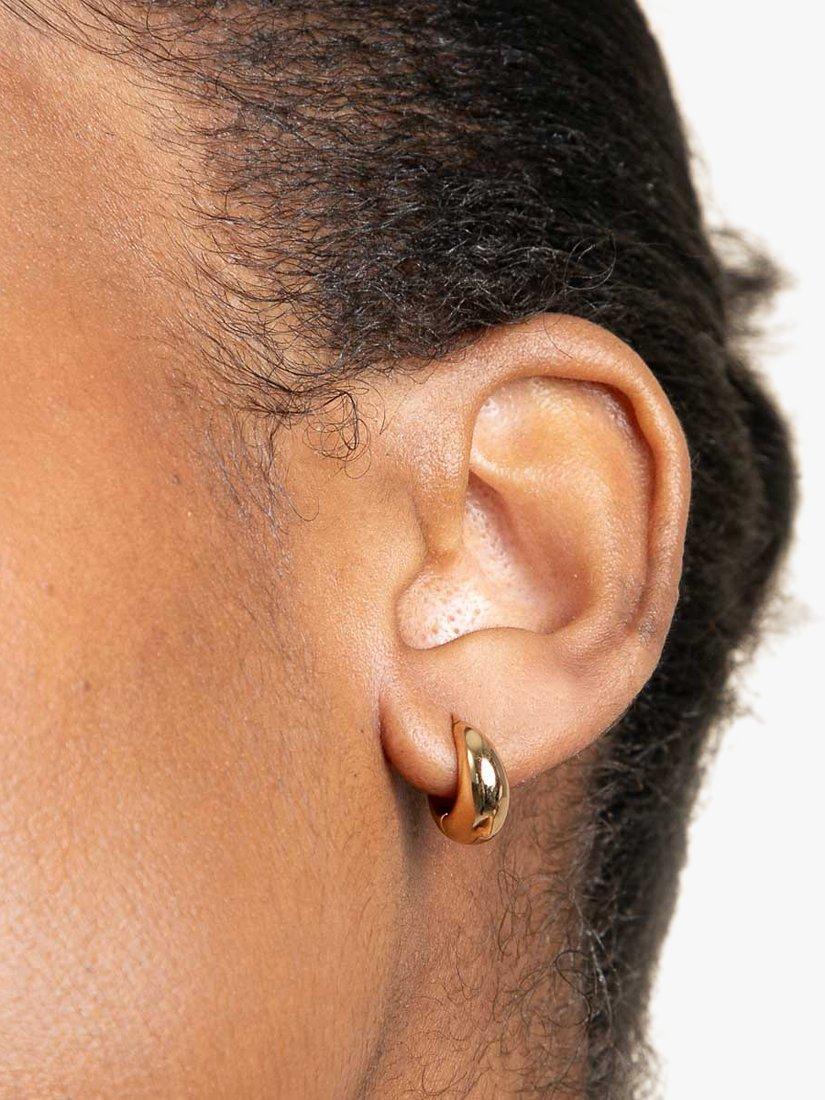 Product image 2 of 2, which shows Astrid & Miyu Dome Hoop Earrings, Gold