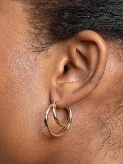 Astrid & Miyu Illusion Dome Hoop Earrings - view 2, Gold