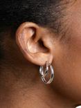 Astrid & Miyu Illusion Dome Hoop Earrings, Silver