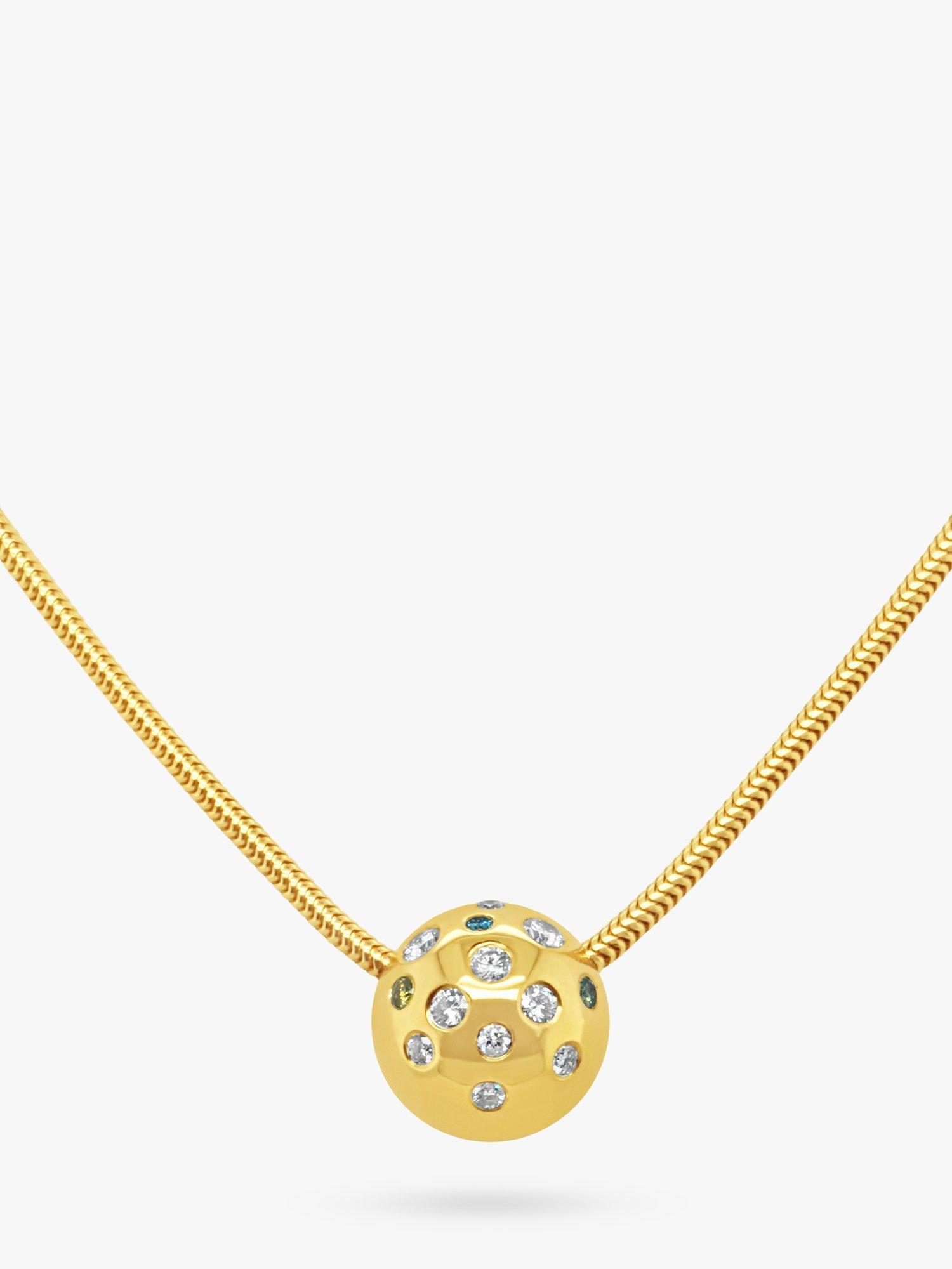Product image 1 of 3, which shows Milton & Humble Jewellery Pre-Loved 18ct Gold Diamond Sphere Pendant Necklace, Dated Edinburgh 2022