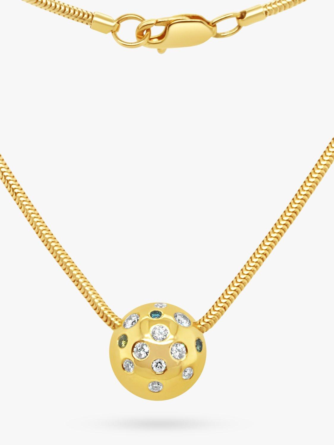 Product image 2 of 3, which shows Milton & Humble Jewellery Pre-Loved 18ct Gold Diamond Sphere Pendant Necklace, Dated Edinburgh 2022