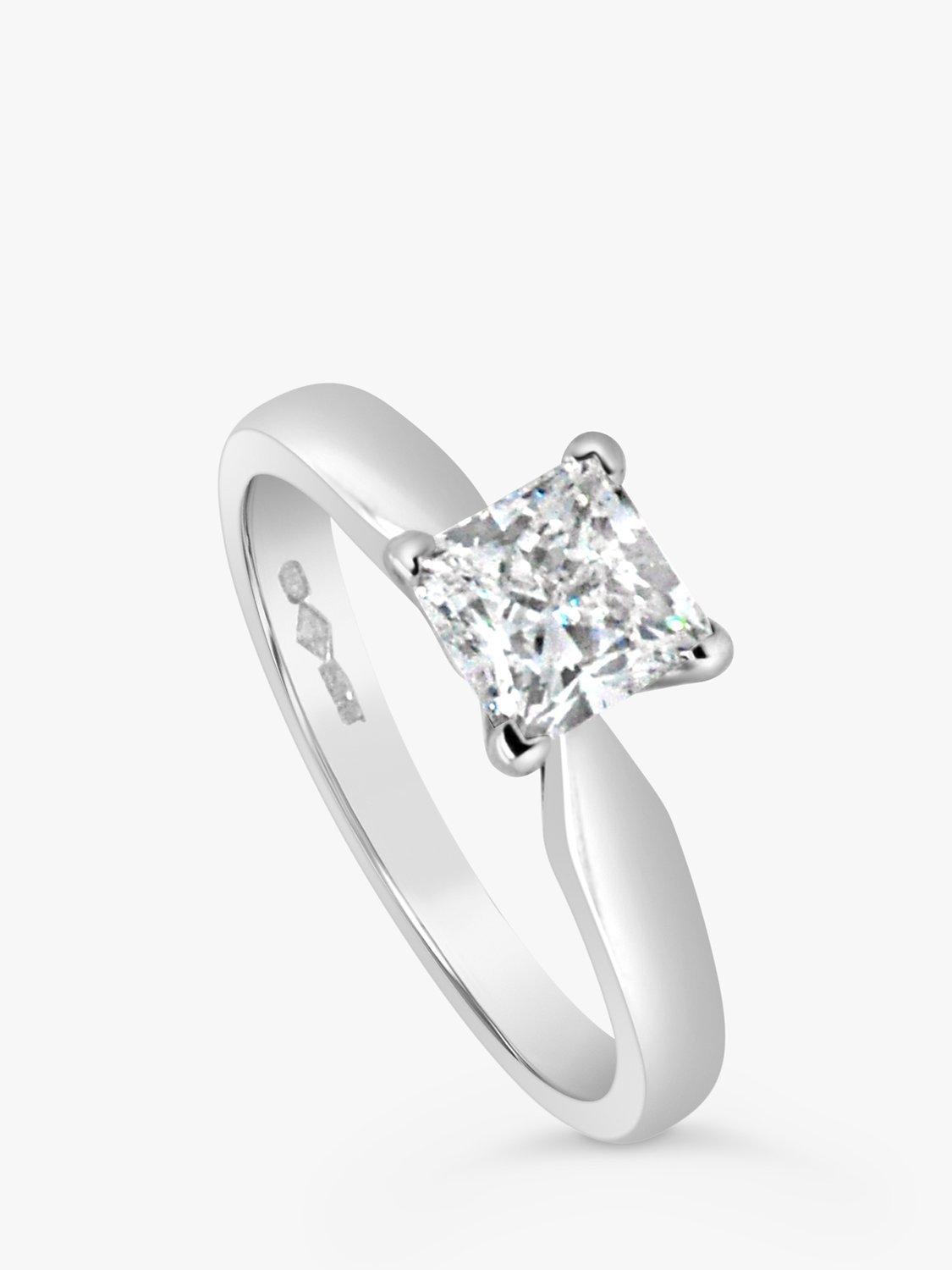 Product image 2 of 5, which shows Milton & Humble Jewellery Pre-Loved Platinum Solitaire Square Diamond Ring