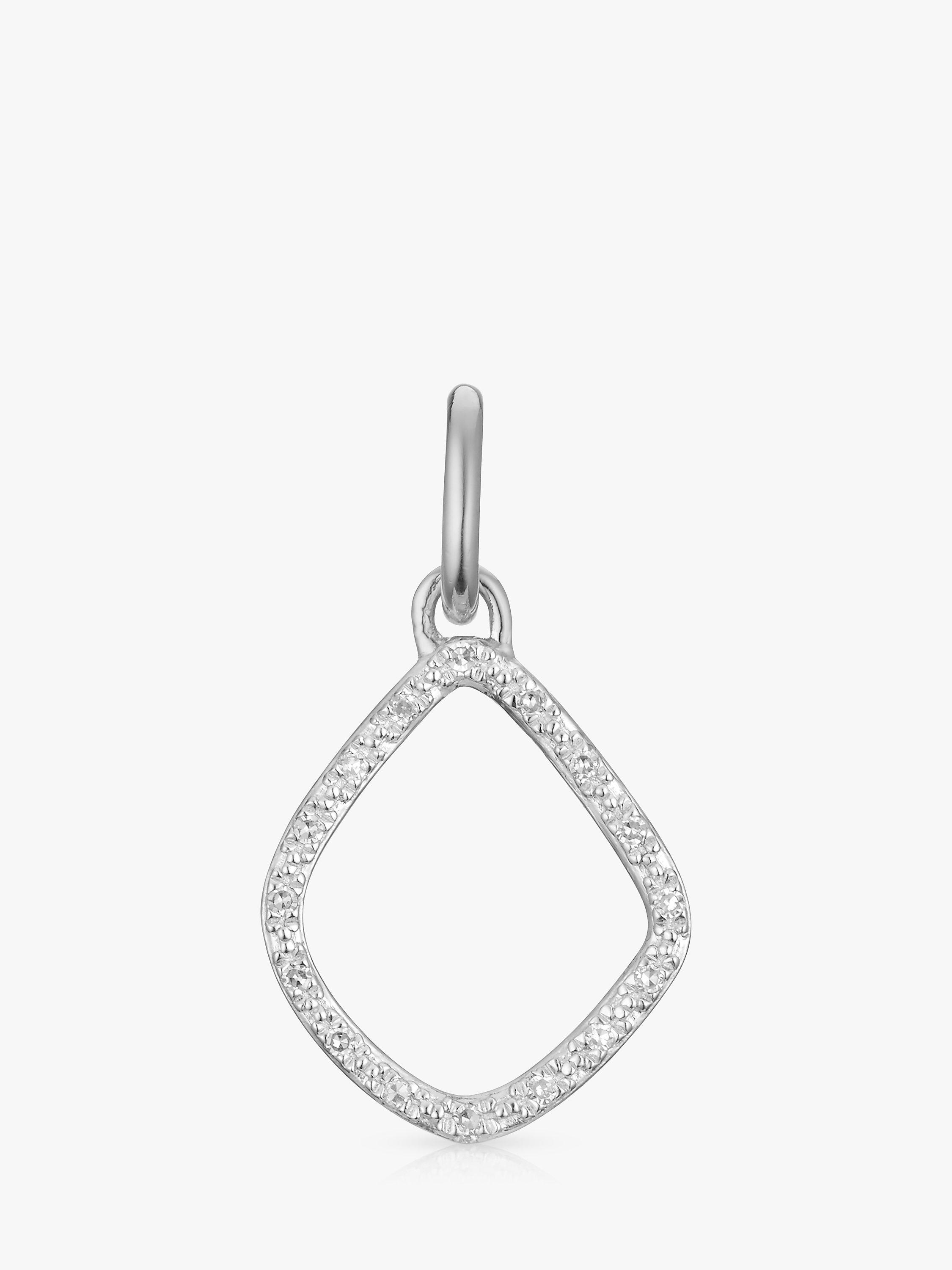 Product image 1 of 3, which shows Monica Vinader Riva Kite Diamond Pendant, Silver