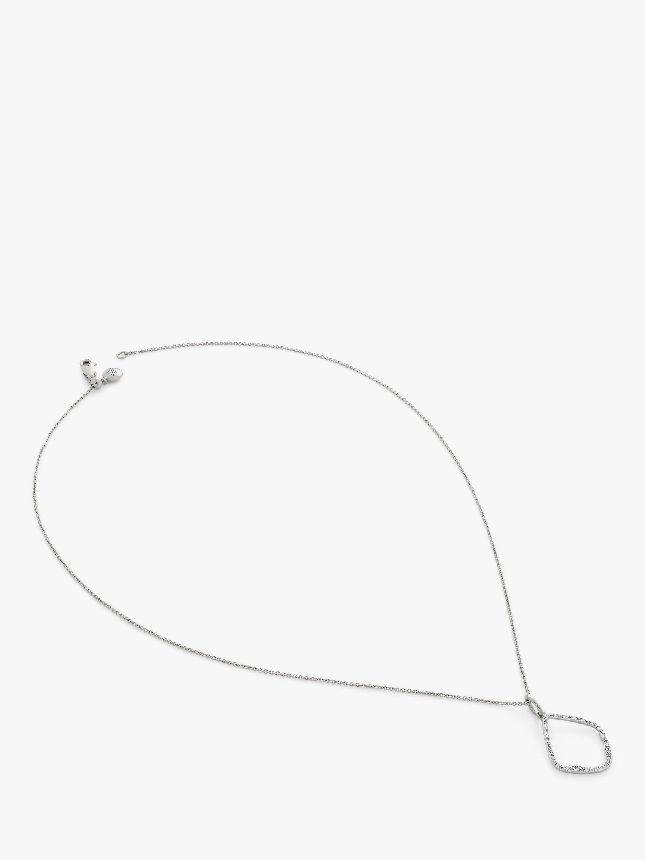 Product image 3 of 3, which shows Monica Vinader Riva Kite Diamond Pendant, Silver