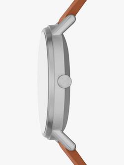 Skagen Men's Kuppel Leather Strap Watch - view 2, Brown/Blue