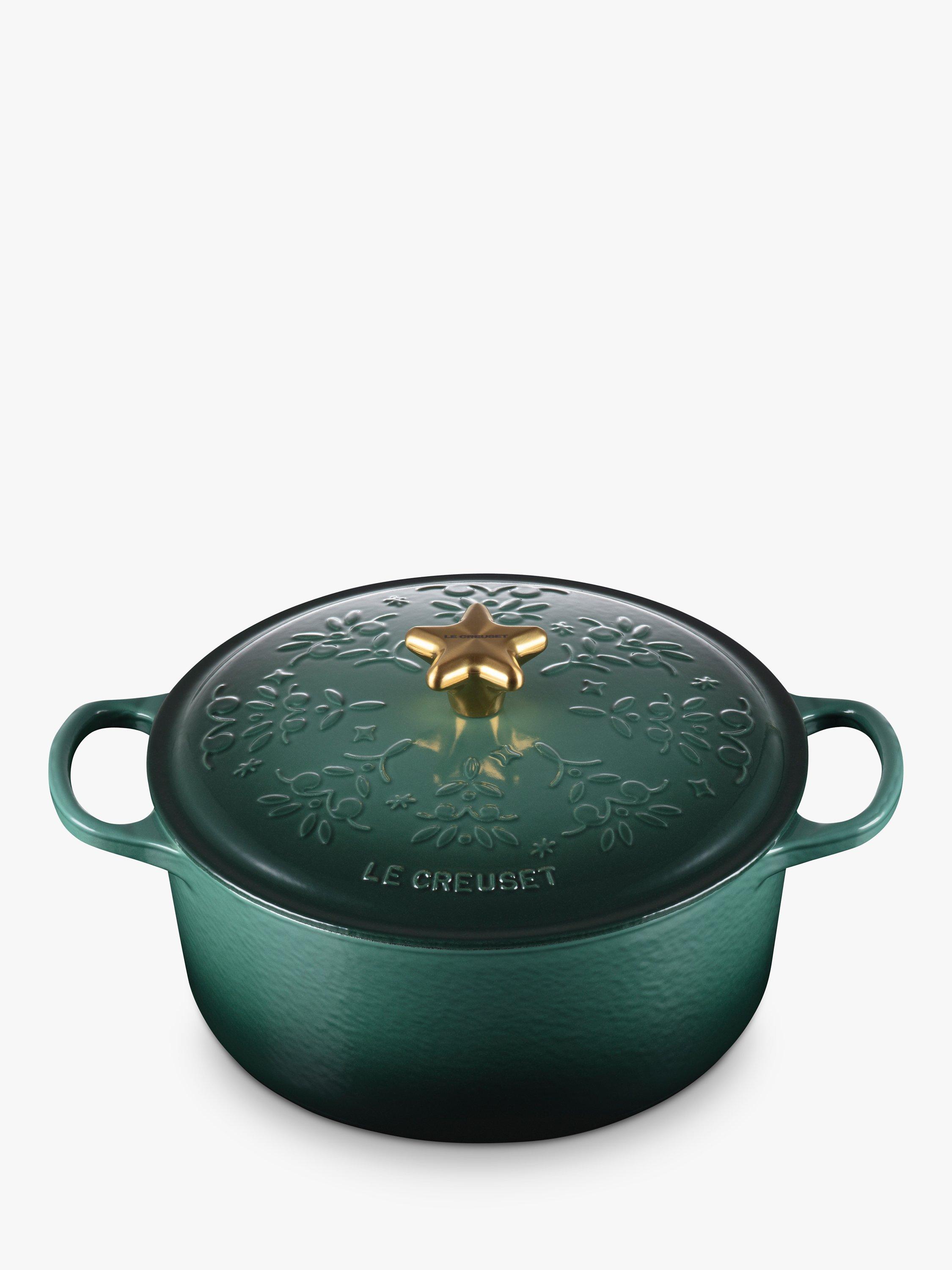 Le Creuset Noel Signature Cast Iron Round Casserole, 24cm, Artichaut