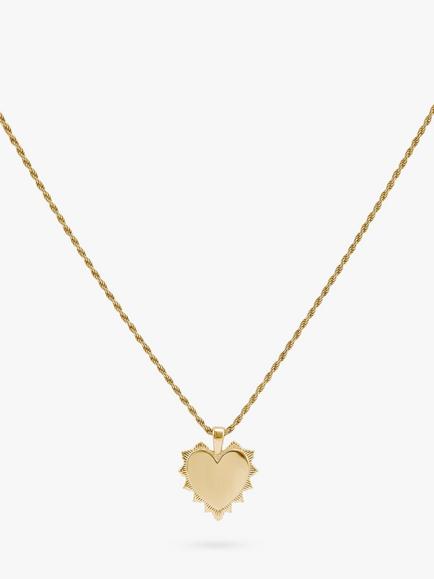 LARNAUTI Heart Pendant Necklace, Gold, Yellow Gold