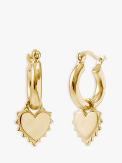 LARNAUTI Heart Hoop Earrings, Gold, Yellow Gold