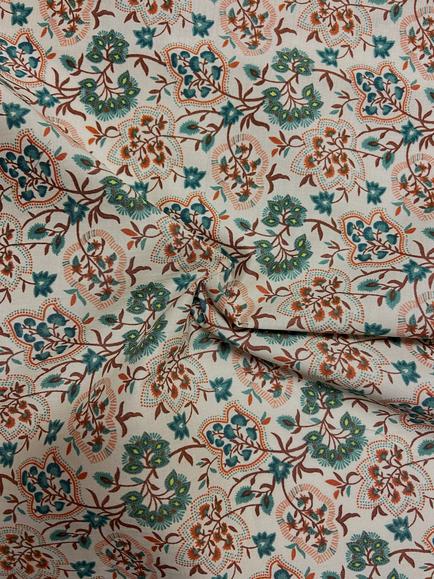 Viscount Textiles Autumn Leaves Cotton Lawn Fabric, Multi, Multi