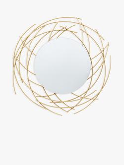 Gallery Direct Barking Round Wall Mirror, 99cm, Gold, Gold