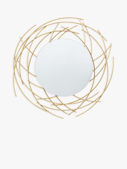 Gallery Direct Barking Round Wall Mirror, 99cm, Gold, Gold