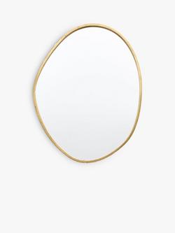 Gallery Direct Chattenden Organic Free Form Metal Frame Wall Mirror, 90 x 70cm, Gold, Gold