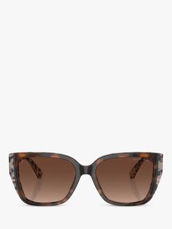 Michael Kors MK2199 Women's Acadia Polarised D-Frame Sunglasses, Dark Cream Tortoise/Brown Gradient - view 2, Dark Cream Tortoise/Brown Gradient