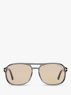 TOM FORD TF1022 Men's Rosco Square Sunglasses, Grey/Beige - view 2, Grey