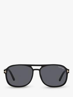 TOM FORD TF1022 Men's Rosco Square Sunglasses, Shiny Black/Grey - view 2, Black Shiny