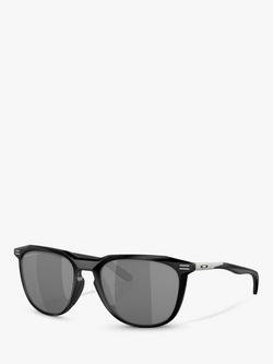Oakley OO9286 Men's Polarised D-Frame Sunglasses, Matte Black/Grey, Matte Black/Grey