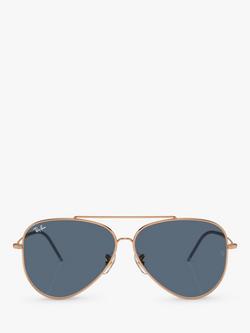 Ray-Ban RBR0101S Unisex Aviator Reverse Sunglasses - view 2, Rose Gold/Blue