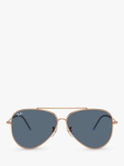 Ray-Ban RBR0101S Unisex Aviator Reverse Sunglasses - view 2, Rose Gold/Blue