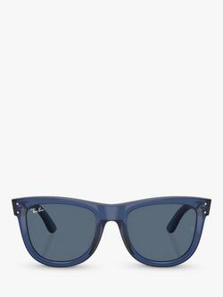 Ray-Ban RBR0502S Unisex Wayfarer Reverse Sunglasses - view 2, Transparent Navy Blue/Blue