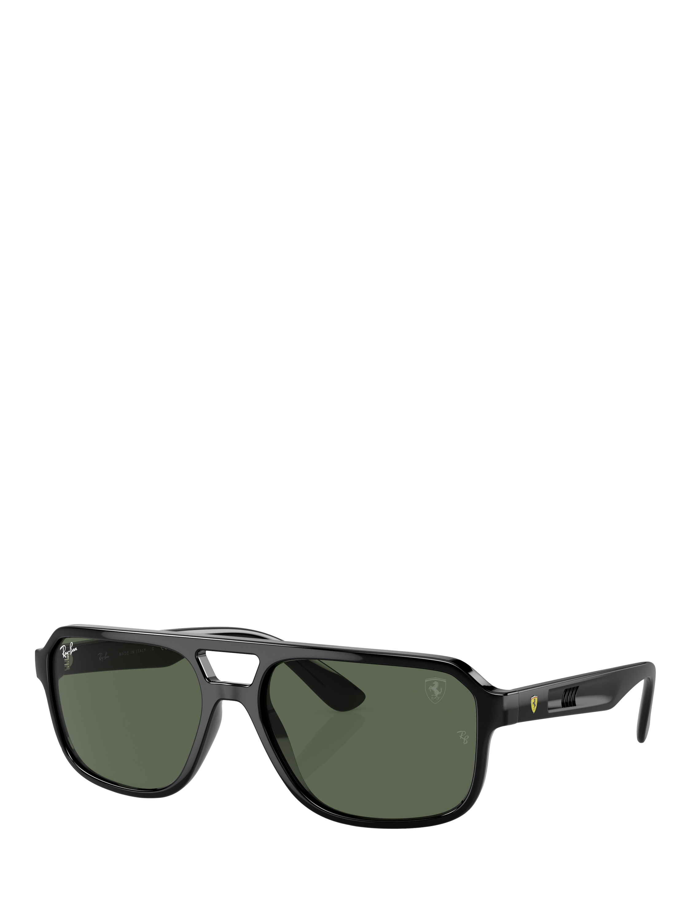 Product image 1 of 6, which shows Ray-Ban RB4414M Scuderia Ferrari Men's Irregular Sunglasses, Black/Green