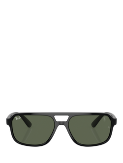 Ray-Ban RB4414M Scuderia Ferrari Men's Irregular Sunglasses, Black/Green - view 2, Black/Green