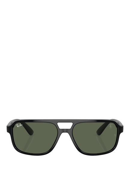 Ray-Ban RB4414M Scuderia Ferrari Men's Irregular Sunglasses, Black/Green - view 2, Black/Green