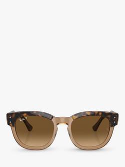 Ray-Ban RB0298S Unisex Polarised Mega Hawkeye Sunglasses, Havana On Transparent Brown/Brown Gradient - view 2, Havana On Transparent Brown/Brown Gradient