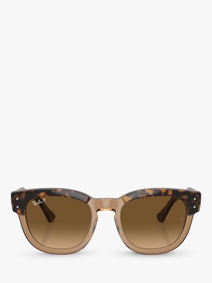 Ray-Ban RB0298S Unisex Polarised Mega Hawkeye Sunglasses, Havana On Transparent Brown/Brown Gradient - view 2, Havana On Transparent Brown/Brown Gradient