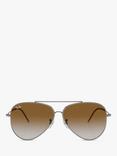 Ray-Ban RBR0101S Unisex Aviator Reverse Sunglasses, Gunmetal/Brown Gradient