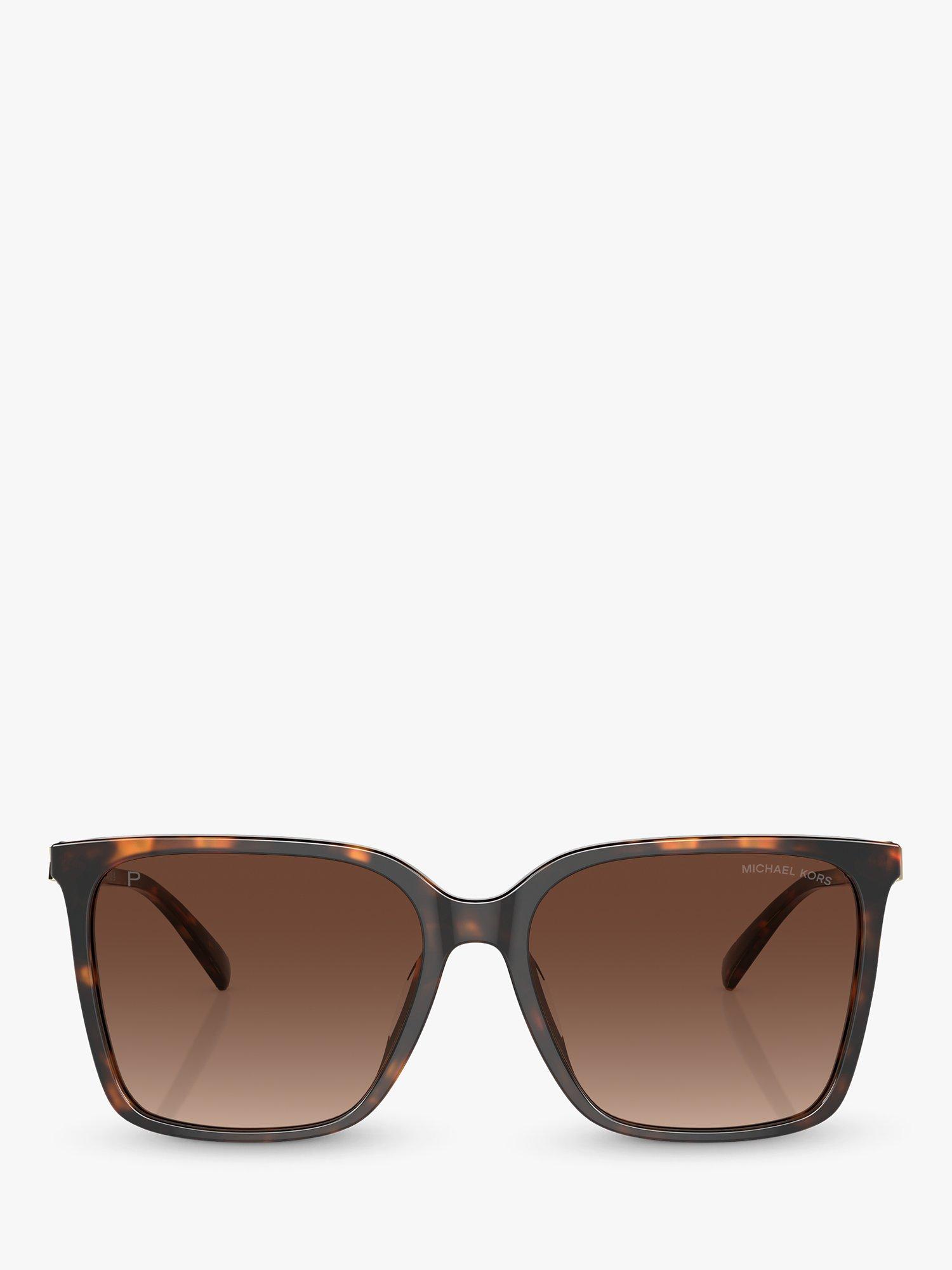 Product image 2 of 5, which shows Michael Kors MK2197U Women's Canberra Polarised Round Sunglasses, Dark Tortoise/Brown Gradient
