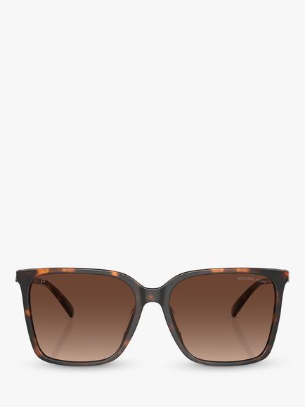 Michael Kors MK2197U Women's Canberra Polarised Round Sunglasses - view 2, Dark Tortoise/Brown Gradient