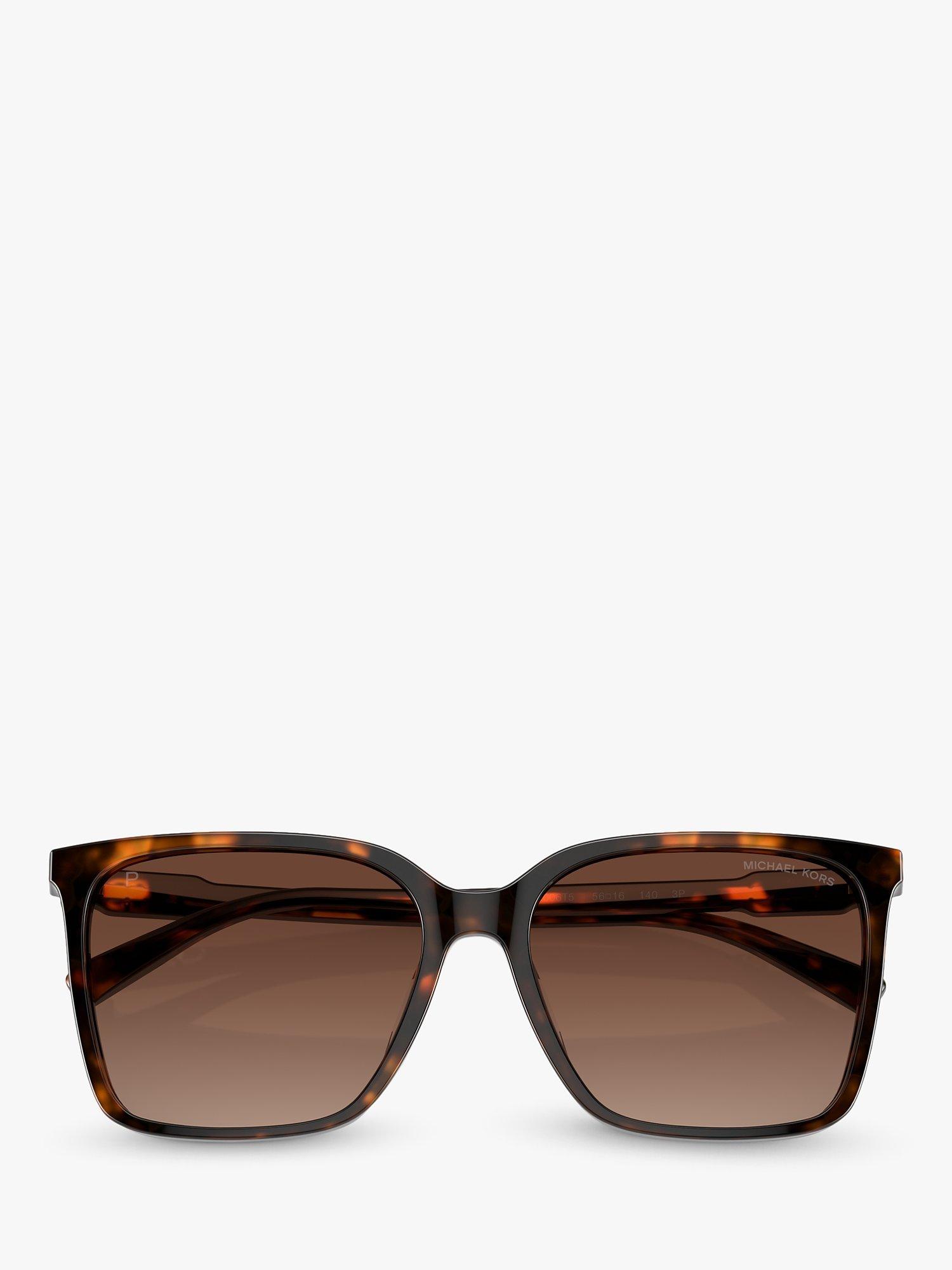 Product image 5 of 5, which shows Michael Kors MK2197U Women's Canberra Polarised Round Sunglasses, Dark Tortoise/Brown Gradient