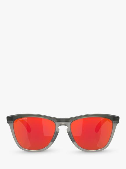Oakley OO928 Men's Frogskins D-Frame Sunglasses, Matte Grey Smoke/Mirror Orange - view 2, Matte Grey Smoke/Mirror Orange