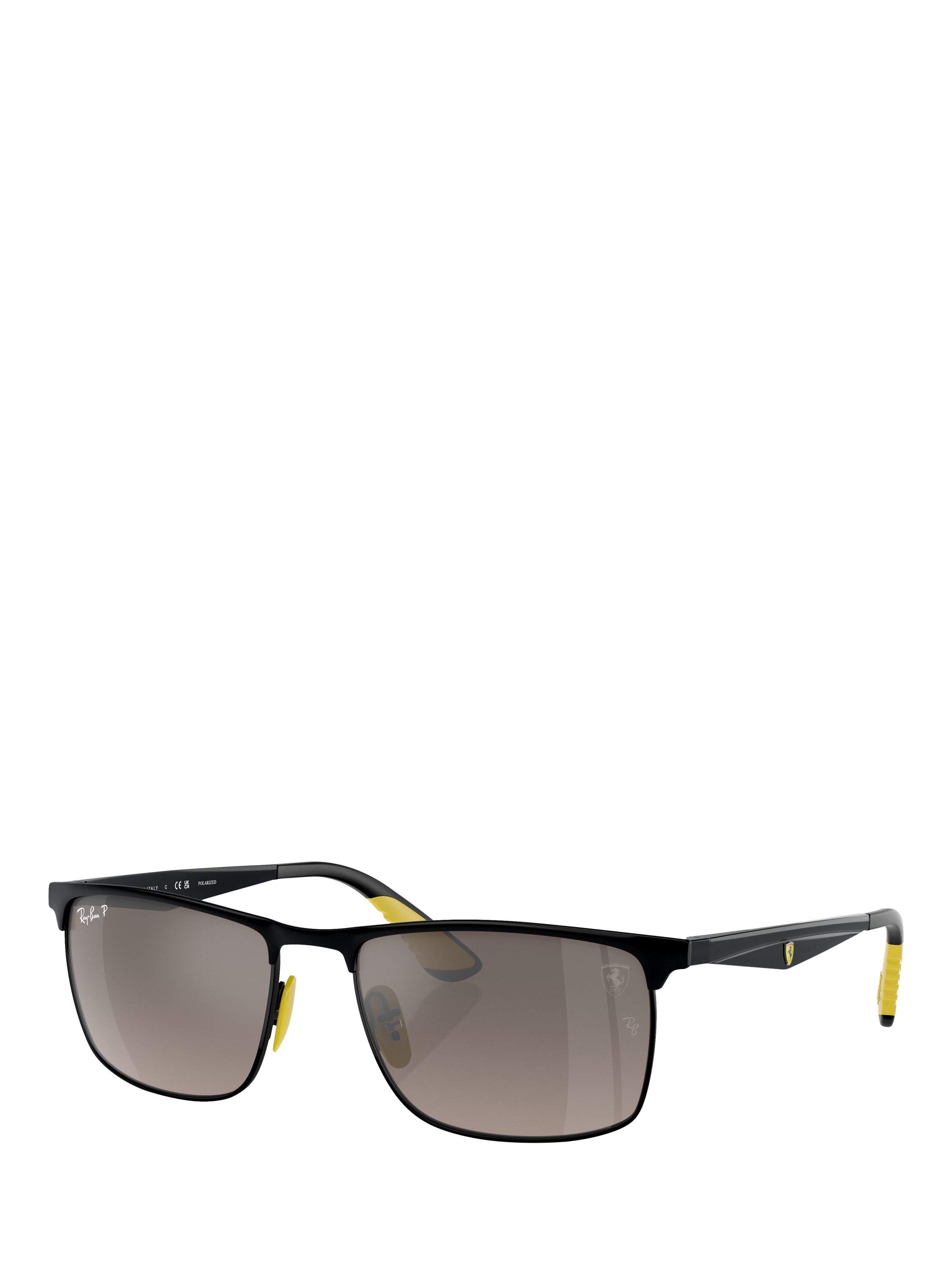 Ray-Ban RB3726 Men's Polarised Square Sunglasses, Matte Black