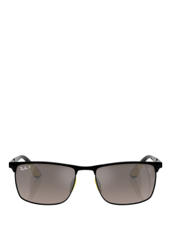 Ray-Ban RB3726 Men's Polarised Square Sunglasses, Matte Black - view 2, Matte Black