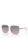 Ralph RA4142 Women's Square Sunglasses, Shiny Rose Gold