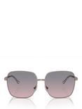 Ralph RA4142 Women's Square Sunglasses, Shiny Rose Gold