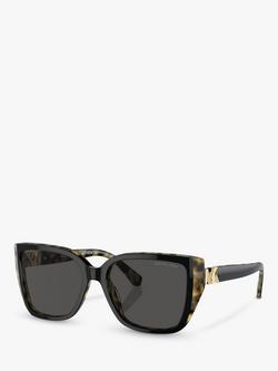 Michael Kors MK2199 Women's Acadia D-Frame Sunglasses, Black on Amber Tortoise/Grey, Black on Amber Tortoise/Grey
