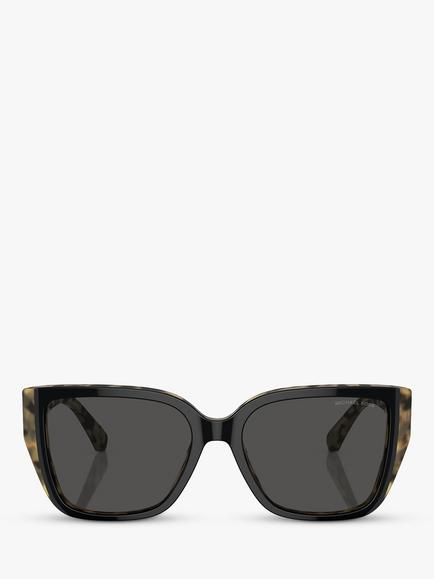 Michael Kors MK2199 Women's Acadia D-Frame Sunglasses, Black on Amber Tortoise/Grey - view 2, Black on Amber Tortoise/Grey